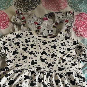 Bundle Disney Gray  Mickey Mouse Romper and black and white dress